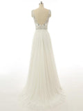 A-line open back 2022 custom wedding dresses Prom Dress - Laurafashionshop