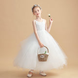 Straps Ivory Flower Girl Dresses With Lace Appliques