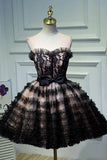 Black Tulle Sweetheart Short Homecoming Dresses Sweet 16 Dress