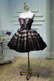 Black Tulle Sweetheart Short Homecoming Dresses Sweet 16 Dress