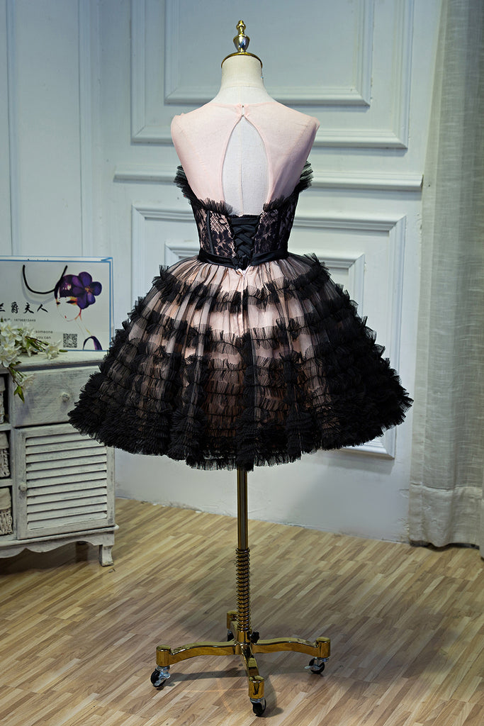 Black Tulle Sweetheart Short Homecoming Dresses Sweet 16 Dress