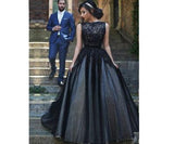 Black A-Line Real Made Evening Dresses Prom Dresses - Laurafashionshop