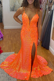 Light Blue  Floral Appliques Elegant Mermaid Sequin Long Prom Dress