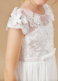 A-line Ivory Chiffon Floor Length Flower Girl Dresses