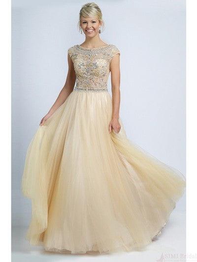 Beading A-line Long Prom Dress - Laurafashionshop