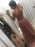Glamorous Tulle A-Line Beading Real Made Prom Dresses