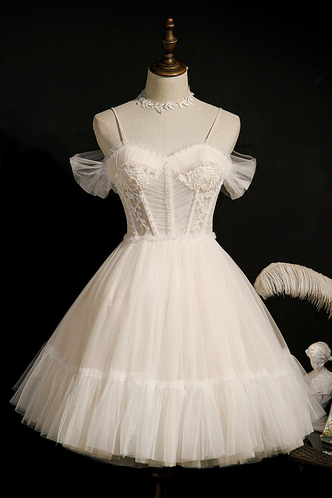 Lovely Spaghetti Straps Fairy Dress Tulle Homecoming Dress