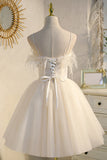 Sweet Light Champagne Fairy Dress Tulle Homecoming Dress