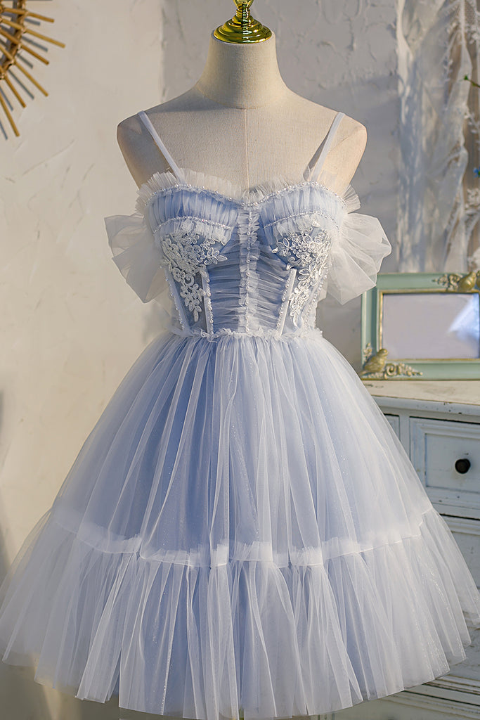 Short Sky Blue Prom Dress Party Homecoming Dresses