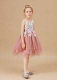 Applique Chic Sleeveless Tulle Flower Girl Dresses