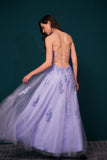 Elegant A-line Tulle Long Prom Dresses, Long Party Dresses