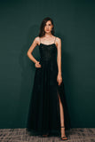 Elegant A-line Tulle Long Prom Dresses, Long Party Dresses
