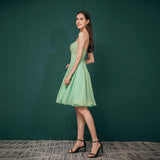 Cute A-line Strapless Chiffon Sequins Short Homecoming Dress WH291045