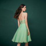 Cute A-line Strapless Chiffon Sequins Short Homecoming Dress WH291045