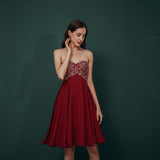 Cute A-line Strapless Chiffon Sequins Short Homecoming Dress WH291045