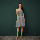 Pretty A-line Spaghetti Straps Chiffon Short Homecoming Dresses WH301039