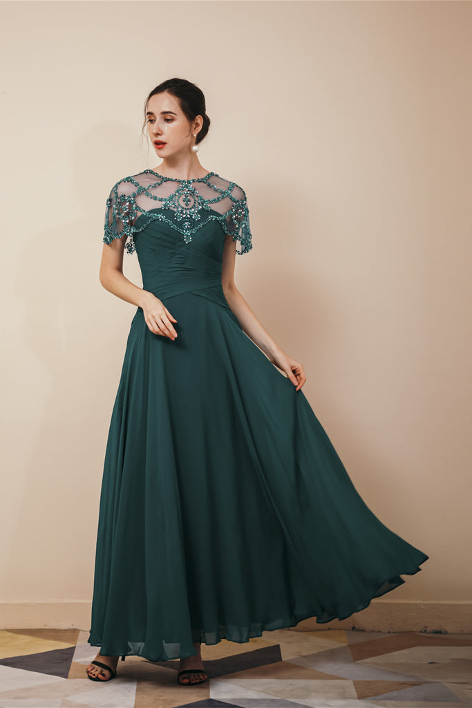 Elegant A-line Chiffon Prom Dresses With Beading