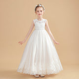 Cap Sleeves Ivory Lovely Tulle Flower Girl Dresses With Beading