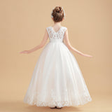 Cap Sleeves Ivory Lovely Tulle Flower Girl Dresses With Beading