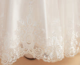 Cap Sleeves Ivory Lovely Tulle Flower Girl Dresses With Beading