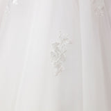 Ivory Tulle Sleeveless Satin Flower Girl Dress With Bowknot