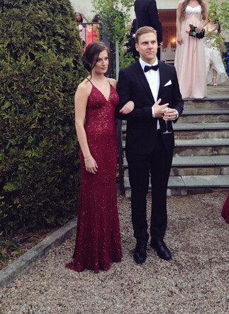 Beading Real Made Backless Prom Dresses - Laurafashionshop