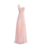 Long Sweetheart One Shoulder Chiffon Bridesmaid Dresses Prom Dresses - Laurafashionshop