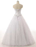 Charming Strapless Beaded Ball Gowns Wedding Dresses - Laurafashionshop