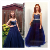 Royal Blue Sweetheart Beading Unique Prom Dresses