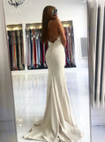 Mermaid Spaghetti Straps V-neck Long Prom Dresses