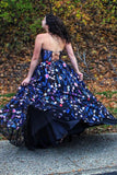 A-line  Evening Party Dresses  Strapless Embroidery Formal Long Prom Dress