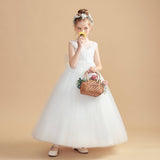 Tulle Ivory Round Neck Flower Girl Dresses With Bowknot