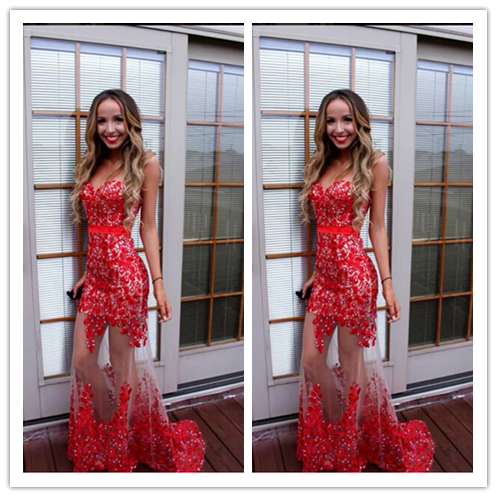 Lace Beading Real Made Best Cooktail Party Prom Dresses