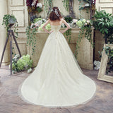 Chic Ball Gown Strapless Appliques Tulle Court Train Wedding Dresses WH30235