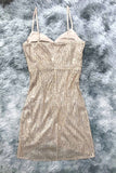 Spaghetti Straps V-neck Charming Sequins Champagne Homecoming Dresses Prom Dresses
