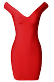 Sleeveless Tight Simple Red V Neck Short Homecoming Dress