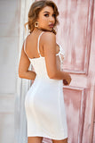 Spaghetti Straps Lace White Sleeveless  Short Homecoming Dress