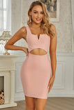 Sexy Pink Sleeveless Backless Short Homecoming Dress