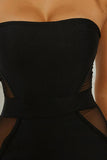 Elegant Tulle Black Strapless Sleeveless Short Homecoming Dress