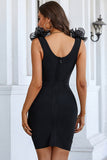 Black Sleeveless Deep V-neck Party Dress Homecoming Dress