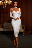 Tight Sexy White Straps Formal Prom Dress Homecoming Dress