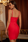 Spaghetti Straps Sexy Red Short Prom Dress Homecoming Dress