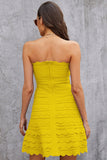 Sleeveless Elegant Yellow Short Prom Dress Homecoming Dress