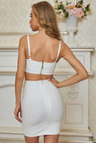 Sheath Two Pieces Spaghetti Straps Homecoming Dress