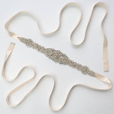 Fashion Dusty Rose Crystal Sashes with Ribbon Bridal Accessories Belt