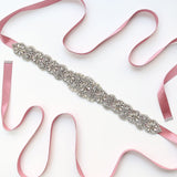 Diamond Crystals Ivory Wedding Sashes with Ribbon Bridal Accessories Belt