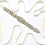 Diamond Crystals Ivory Wedding Sashes with Ribbon Bridal Accessories Belt