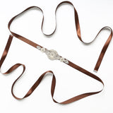 Fashion Pearls Crystals White Cheap Wedding Sashes with Ribbon Accessories Bridal Belt
