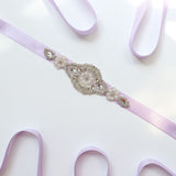 Fashion Pearls Crystals White Cheap Wedding Sashes with Ribbon Accessories Bridal Belt