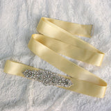 Shiny Diamond Crystal Cheap Wedding Sash with Ribbon Accessories Bridal Belts
